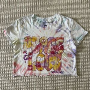 Prince Peter Collection Cropped Peace & Love Woodstock T Shirt size Small